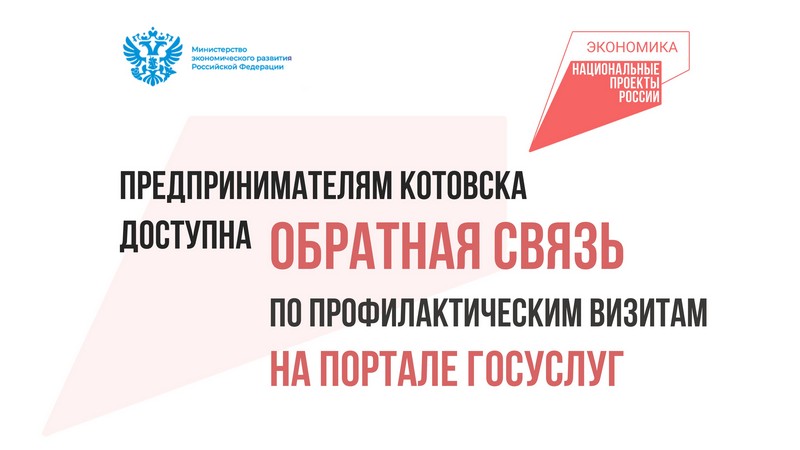 Предпринимателям Котовска доступна обратная связь по профилактическим визитам на портале Госуслуг.